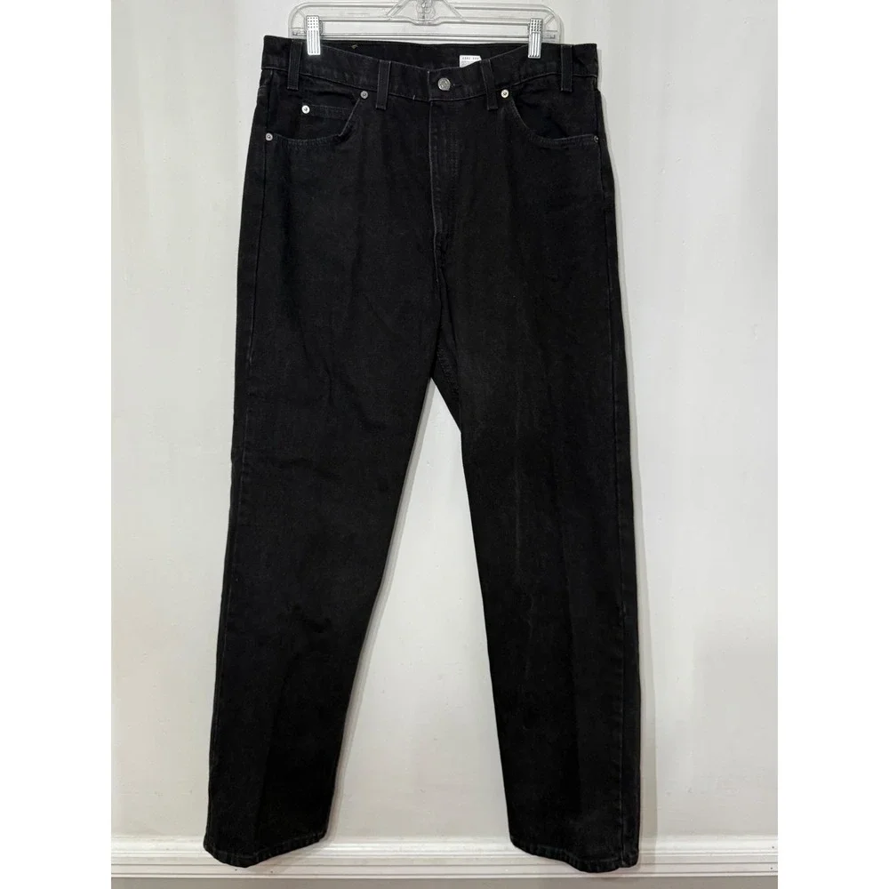 Vintage Levis 505 Orange Tab Black Jeans Made USA Mens 38x30 Straight Leg 1997